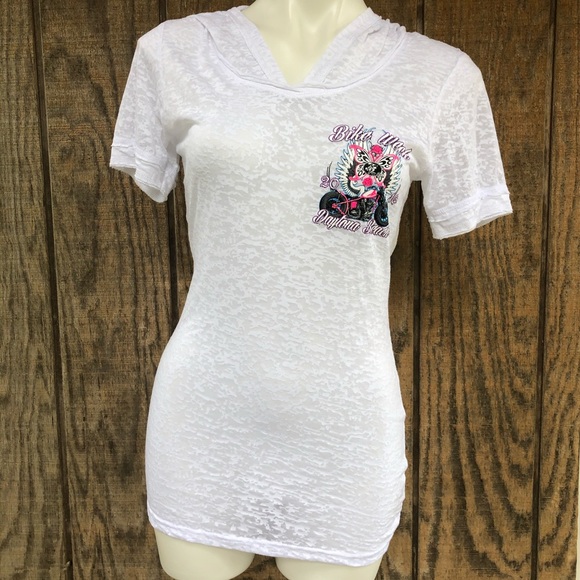 Daytona Bike Week 2016 Burnout Hoodie T Shirt - Picture 3 of 12